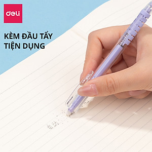 Bút Chì Kim Bấm Tự Trôi Ngòi Deli 0.5mm Cải Tiến Có Đầu Tẩy Màu Pastel Dễ Thương Cao Cấp Cho Học Sinh Văn Phòng Nhỏ Gọn Tiện Lợi