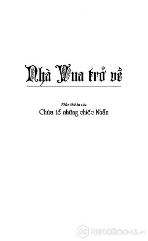 Sách Chúa Tể Những Chiếc Nhẫn - Nhà Vua Trở Về (Tái Bản)