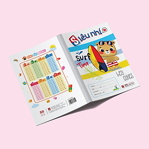 Lốc 10 Vở (Tập) Ô ly Siêu nhí Cao cấp 80 trang (4 ô ly - Giao mẫu ngẫu nhiên)