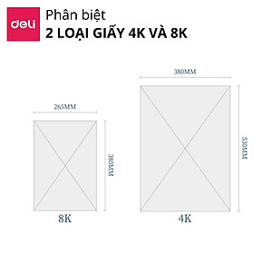 Giấy Vẽ Chuyên Dụng Deli - Gouache - Định Lượng 8K 160Gsm/180Gsm 1 Tệp - 73615 / 73617