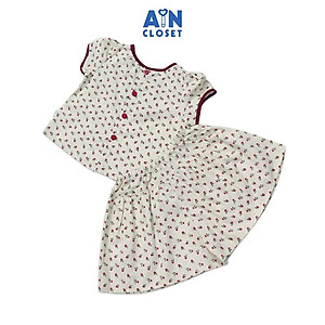 Bộ quần áo ngắn bé gái họa tiết Nhí nơ đỏ quần váy cotton - AICDBTANNNYJ - AIN Closet