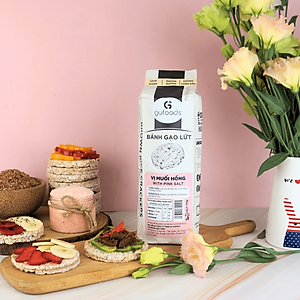Bánh gạo lứt GUfoods vị Muối hồng -  Không chiên dầu, Không đường, Lành mạnh, Phù hợp Eat clean, Ăn vặt healthy, Thực dưỡng, Tập gym, Thuần chay