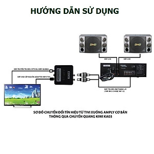 Bộ chuyển âm thanh TV 4K quang optical sang audio AV ra amply + Cáp optical KA03 Bộ Chuyển Quang Âm Thanh Từ Digital Sang Analog Âm Thanh Lớn Tặng Kèm Dây AV  - Hàng chính hãng