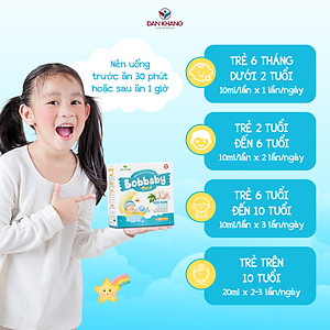 Siro ăn ngủ ngon cho bé BobBaby Dân Khang cải thiện chứng biếng ăn giúp bé ăn ngon ngủ sâu giấc hộp 20 ống x 10ml