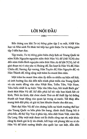 Sách Tư Trị Thông Giám - Tập 3 (Bìa Cứng, Bọc Vải, Phủ Nhũ)