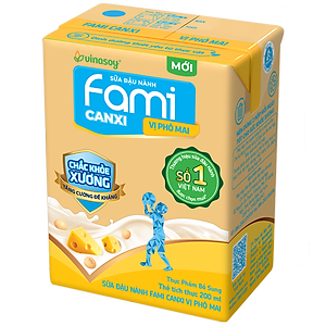 Thùng Sữa đậu nành Vinasoy Fami Canxi vị Phô Mai ( 200ml x 36 Hộp )