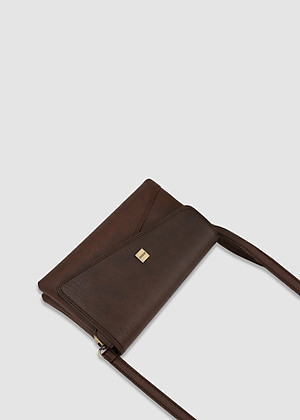 Túi đeo chéo nữ thanh lịch IDIGO FB2 - 380, túi xách cầm tay dáng chữ nhật nắp gập