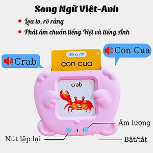 Máy đọc thẻ Flashcard song ngữ anh việt thông minh cho bé 112 thẻ 244 từ vựng KG133 - Hàng chính hãng