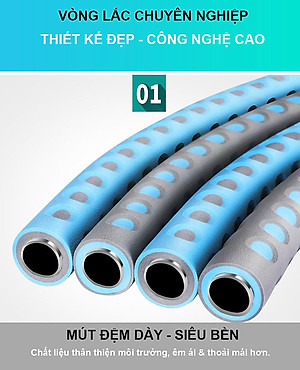[Loại Cao Cấp] Vòng Lắc Eo Ống Thép Mọc Mút Xốp Lắp Ghép Cao Cấp Chính Hãng DoDoDios - Vòng Lắc Eo Giảm Mỡ Bụng Ống Thép Bọc Mút Xốp - Tùy Chỉnh Độ Nặng