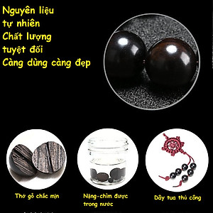 Chuỗi hạt niệm phật loại lớn, gỗ mun sừng châu phi, dùng để niệm phật, treo trong xe ô tô, KÈM TÚI NHUNG BỒNG LAI