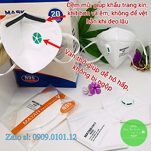 Khẩu trang Mayan PM2.5 BH9501V có van thở, Khẩu trang N95 lọc kháng khuẩn đệm mũi cao cấp