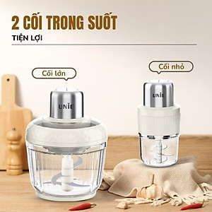 Máy Xay Thịt Đa Năng Unie UM366, 400W, 2 Cối Thủy Tinh, Chế Độ Tự Ngắt An Toàn, Hàng Chính Hãng