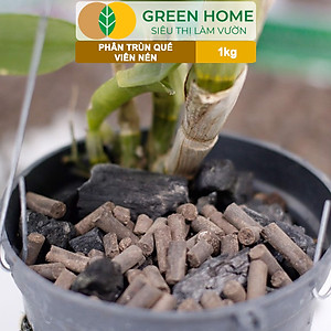 Phân Trùn Quế Viên Nén Greenhome, Lavamix, Bao 1kg, Dinh Dưỡng Hữu Cơ, Không Mùi, Tốt Cho Lan, Bonsai, Rau, Cây Ăn Trái