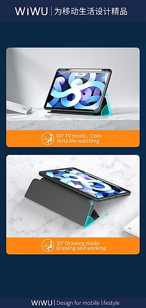 Bao Da 2 In 1 Magnetic Ipad Folio Case Dành Cho Ipad Chất Liệu Da PU Tổng Hợp Cao Cấp - Hàng Chính Hãng 