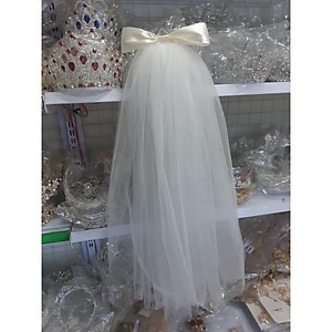 Voan phồng - lúp cô dâu đính nơ nguyên khổ vải chiều dài 90cm Giangpkc