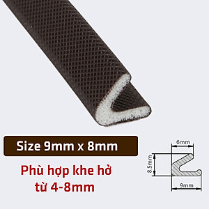 1 Mét Ron Chữ V Lấp Kín Che Khe Hở Khung Cửa Chống Ồn Thoát Hơi Cách Âm Ngăn Bụi Côn Trùng Giảm Chấn Legaxi