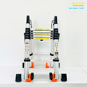 Thang Nhôm Rút Chữ A Sumika SK380D NEW - Chữ A cao 1.9m, chữ I cao 3.8m, tải trọng 300kg