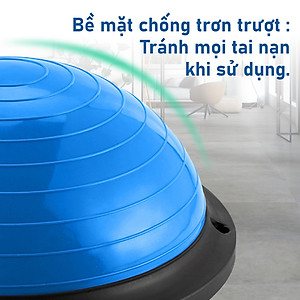 BG Bóng tập YOGA bóng thăng bằng GREY  58x20cm kèm bơm bóng,Bosu Bóng Tập Cân Bằng Bosu tập thể dục,Bóng đẹp Yoga Tại Nhà Cao Cấp ( hàng nhập khẩu)