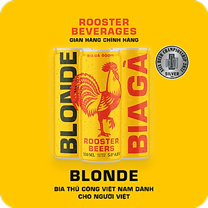 Bia thủ công | Rooster Beers (Bia Gà) Blonde thùng 10 lon cao - sleek can