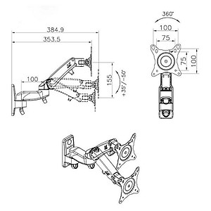 Giá treo màn hình máy tính North Bayou NB-F150 từ 17- 35 inch tải max 7kg - Hàng Chính Hãng