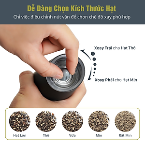 Máy Xay Tiêu Tự Động Bằng Pin Benchusch - Cảm Ứng Trọng Lực - Dùng 6 Pin AAA - Bảo Hành 6 Tháng