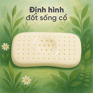 Gối nằm cao su thiên nhiên em bé Liên Á Oval + Kèm áo gối cùng kích thước .