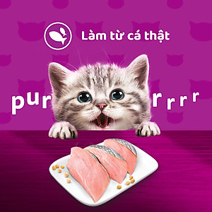 [Combo 12 Gói] Thức Ăn Cho Mèo Con WHISKAS Junior 2-12 months Vị Cá Ngừ 80g/Gói