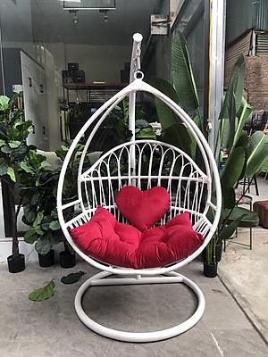 Xích đu đơn giỏ phượng XĐ57 chất liệu khung sắt mây nhựa cao cấp juno sofa