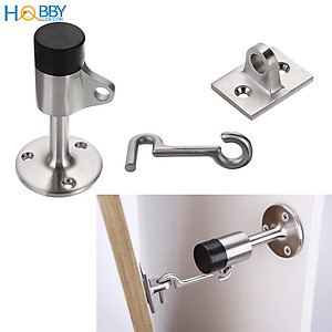 Đồ chặn cửa đệm cao su có móc giữ cửa inox 304 Hobby home decor CC10