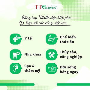 Găng Tay Y Tế Size S Không Bột Nitrile TTGLOVES Màu Trắng (100 Chiếc/hộp)
