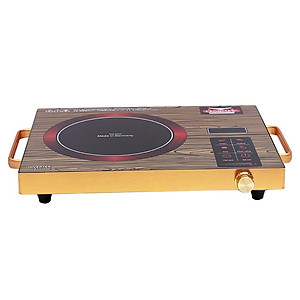 Bếp Điện Hồng Ngoại Ladomax Ha666 Màu giả gỗ, công suất 2200w, không kén nồi chảo-Hàng chính hãng
