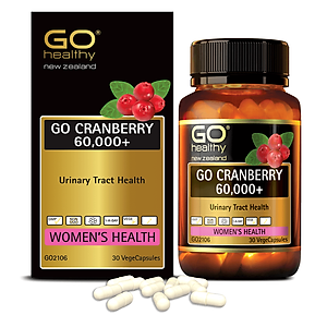 GO CRANBERRY 60,000+ 30 viên - Viên uống viêm đường tiết niệu nhập khẩu chính hãng GO Healthy New Zealand