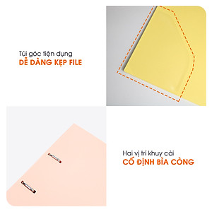 Bìa Còng D2 Switch ON AO+, Nhựa PP/ A4, 2 Nhẫn D (3.5cm/ 5cm)