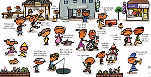 Tranh Truyện Ehon Nhật Bản - Đi Đi Lại Lại Trên Phố Lớn (Từ 1 - 6 Tuổi) (Tái Bản 2023)