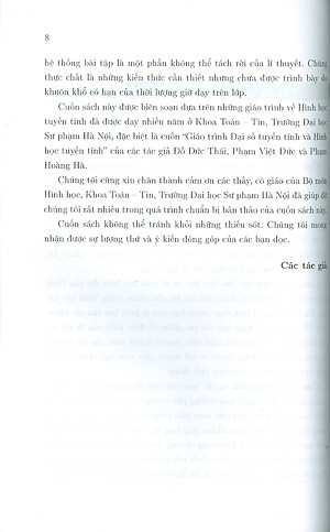 Giáo trình Hình học Tuyến tính - Đỗ Đức Thái (Chủ biên), Trần Văn Tấn, Phạm Hoàng Hà, Phạm Anh Minh