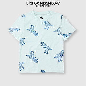 Áo cộc tay cho bé trai size đại Bigfox Miss Meow mùa hè chất cotton xuất Hàn, in động vật cỡ 3,6,9,11 tuổi 30kg 40kg