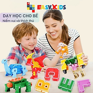 Đồ Chơi Bảng 26 Chữ Cái Biến Hình Lắp Ghép Chiến Binh Robot Khủng Long Lớn Sáng Tạo Chữ Số Và Dấu