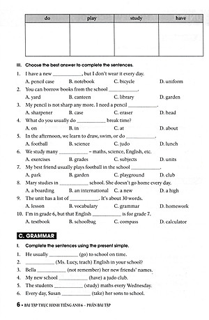 Bài Tập Thực Hành Tiếng Anh 6 (Dùng Kèm SGK Tiếng Anh 6 Global Success) (HASA)