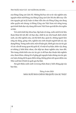 Tính trước nguy cơ - Suy ngẫm sau 20 năm Đảng Cộng sản Liên Xô mất đảng (bản in 2024)