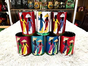 [SƠN MÀI LOẠI 1] Hủ cắm bút sơn mài - Quà Tặng Quà Lưu niệm - Trang trí Decor size 11x7 cm