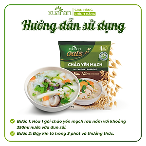 Combo 6 Gói Cháo Yến Mạch Rau Nấm Xuân An 40G [chay dùng được] (Tặng Kèm 1 Gói )