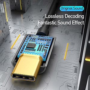 Bộ chuyển đổi Baseus Type-C sang 3.5mm hỗ trợ truyền âm thanh 24-bit thiết kế nhỏ gọn - Hàng chính hãng
