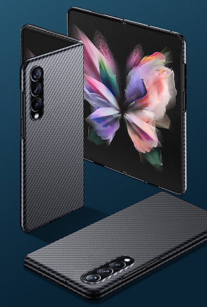 Ốp lưng dành cho Samsung Galaxy Z Fold 3 hiệu X Level vân sợi carbon chống sốc chống vân tay chống bẩn - Hàng nhập khẩu