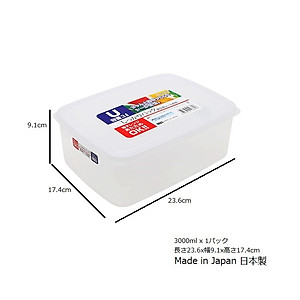 Combo 04 hộp nhựa cao cấp bảo quản thực phẩm Nakaya hình chữ nhật (Full size) - Nội địa Nhật Bản