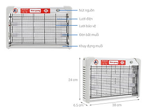 Đèn Bắt Muỗi Điện Quang ĐQ EML06L (247 x 65 x 131 mm)