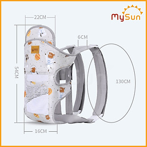 Điệu địu vải cho em bé sơ sinh 4 tư thế có đỡ cổ đa năng an toàn 1 2 3 4 5 6 12 tháng tuổi MySun