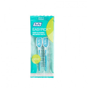 Tăm Chải Kẽ Răng TePe EasyPick Xanh M/L – Silicone Mềm, Làm Sạch Kẽ Răng (12 Cây) - Nhập Khẩu Thuỵ Điển