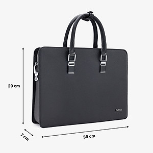 Túi Xách Cặp Da Nam Công Sở GENCE CGL08 Chất Liệu Da Bò Khóa Số Cao Cấp Màu Đen