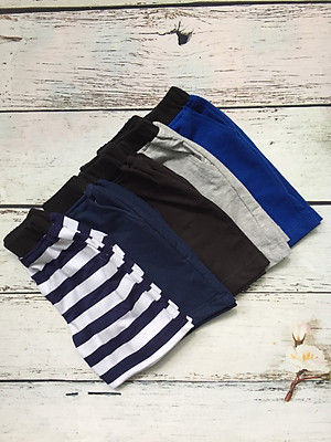 Combo 4 quần short trẻ em từ 10-30kg - Cotton thiên nhiên - 4 màu ngẫu nhiên
