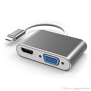 Cáp chuyển đổi USB Type C sang HDMI và VGA (USB C to HDMI , VGA)